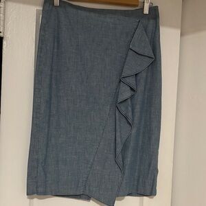 J. Crew Asymmetrical Light Denim Blue Skirt